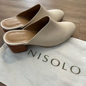 Nisolo All-Day Heeled Mules Bone Size 10